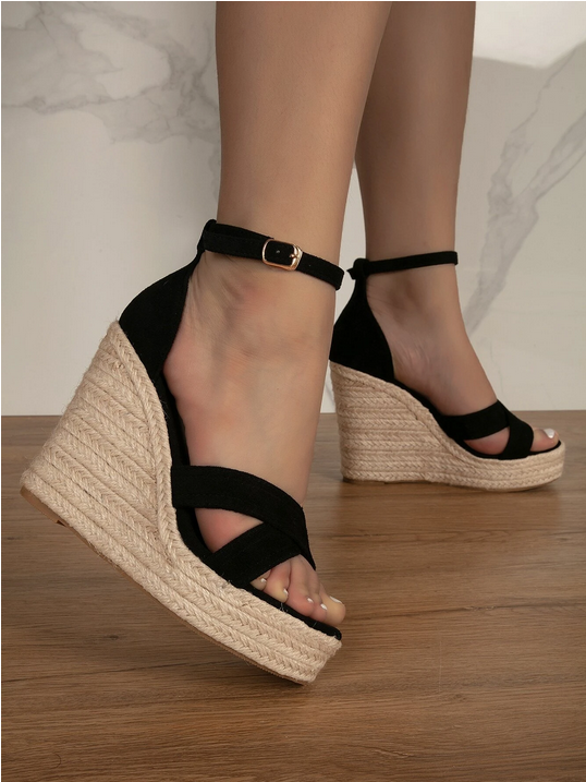 Minimalist Ankle Strap Wedge Sandals